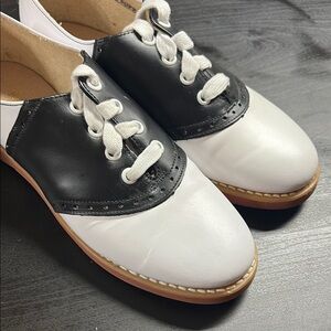Classic Black and White Women's Oxford Shoes